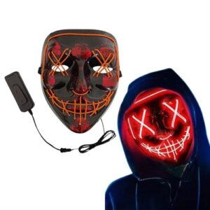 Kumandalı Neon Led Işıklı Parti Yüz Maskesi