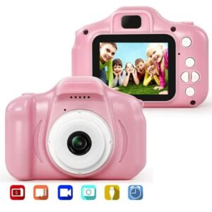 Pembe X200 Çocuklar İçin Hafıza Kartlı Mini Fotoğraf Makinesi